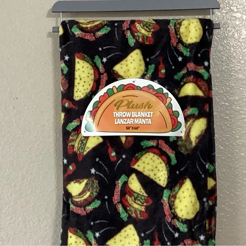 Black Taco Tuesday Plush Throw